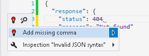 ReSharper quick-fix in JSON