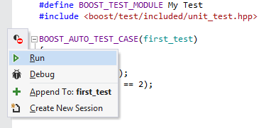 Boost.Test support in ReSharper C++