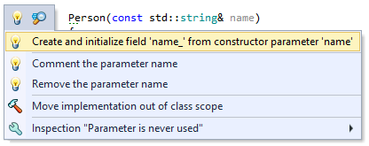 ReSharper C++ Create and Initialize Field