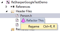 ReSharper C++ Rename Refactoring on Files