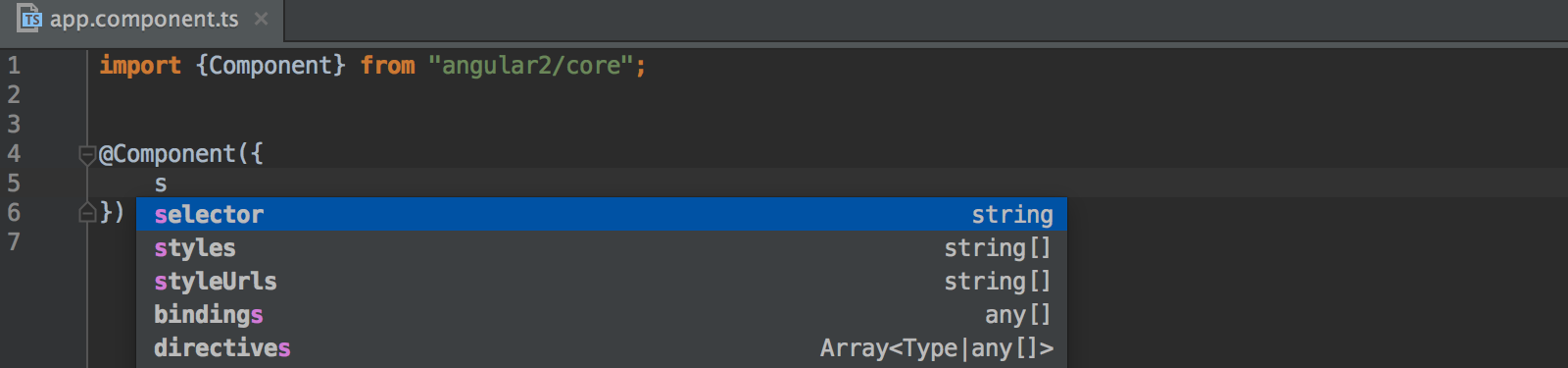 webstorm angular 2 import