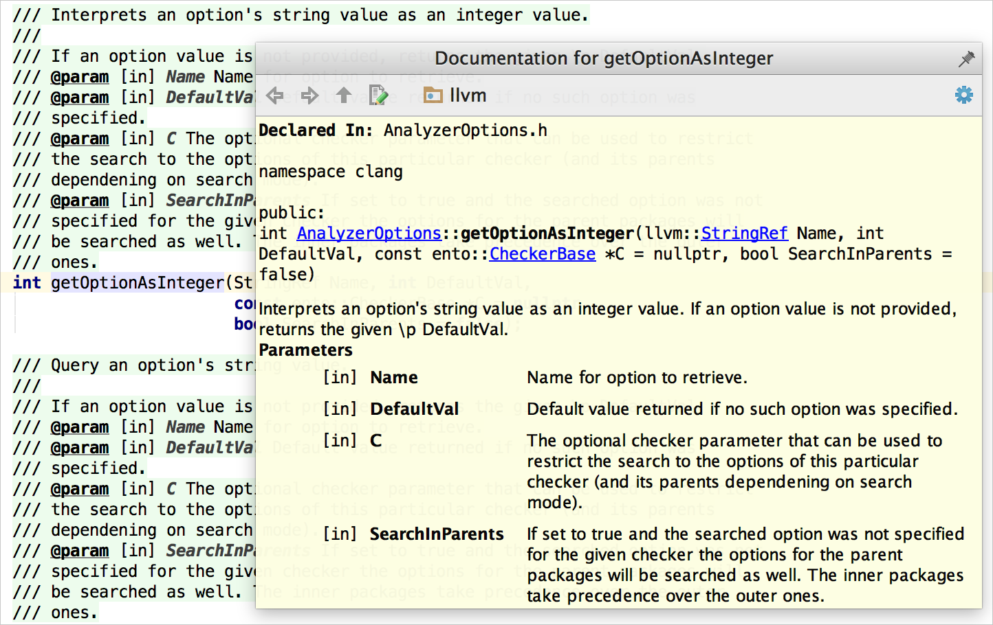 doxygen comment blocks