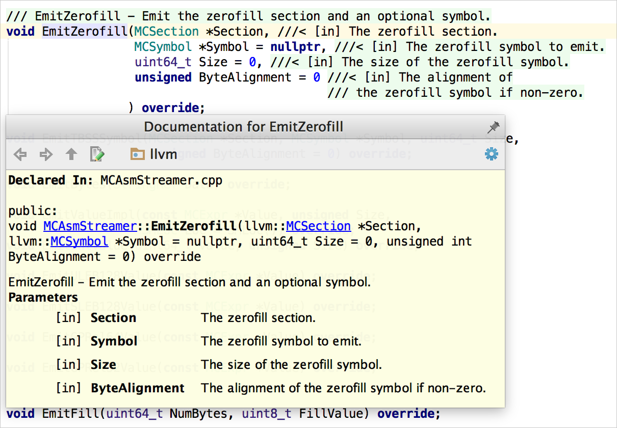 doxygen comment examples