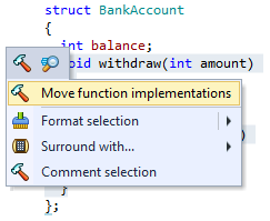 ReSharper C++ Move Function Implementations