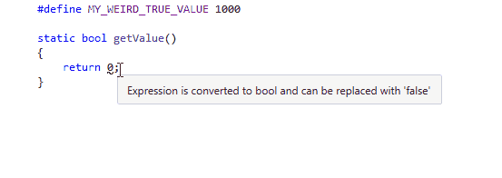 C++ code converting constant expression to boolean