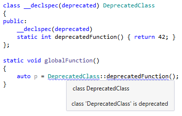 ReSharper showing highlight for deprecated C++ code