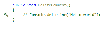Uncomment or delete a comment from the Alt + Enter menu