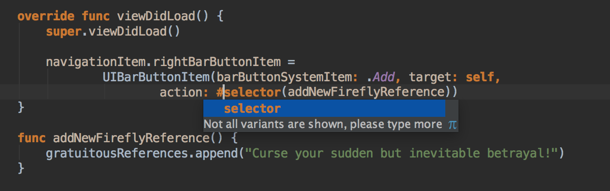 Typesafe selector