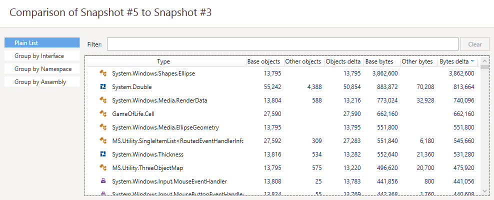 Cross-workspace snapshots comparison