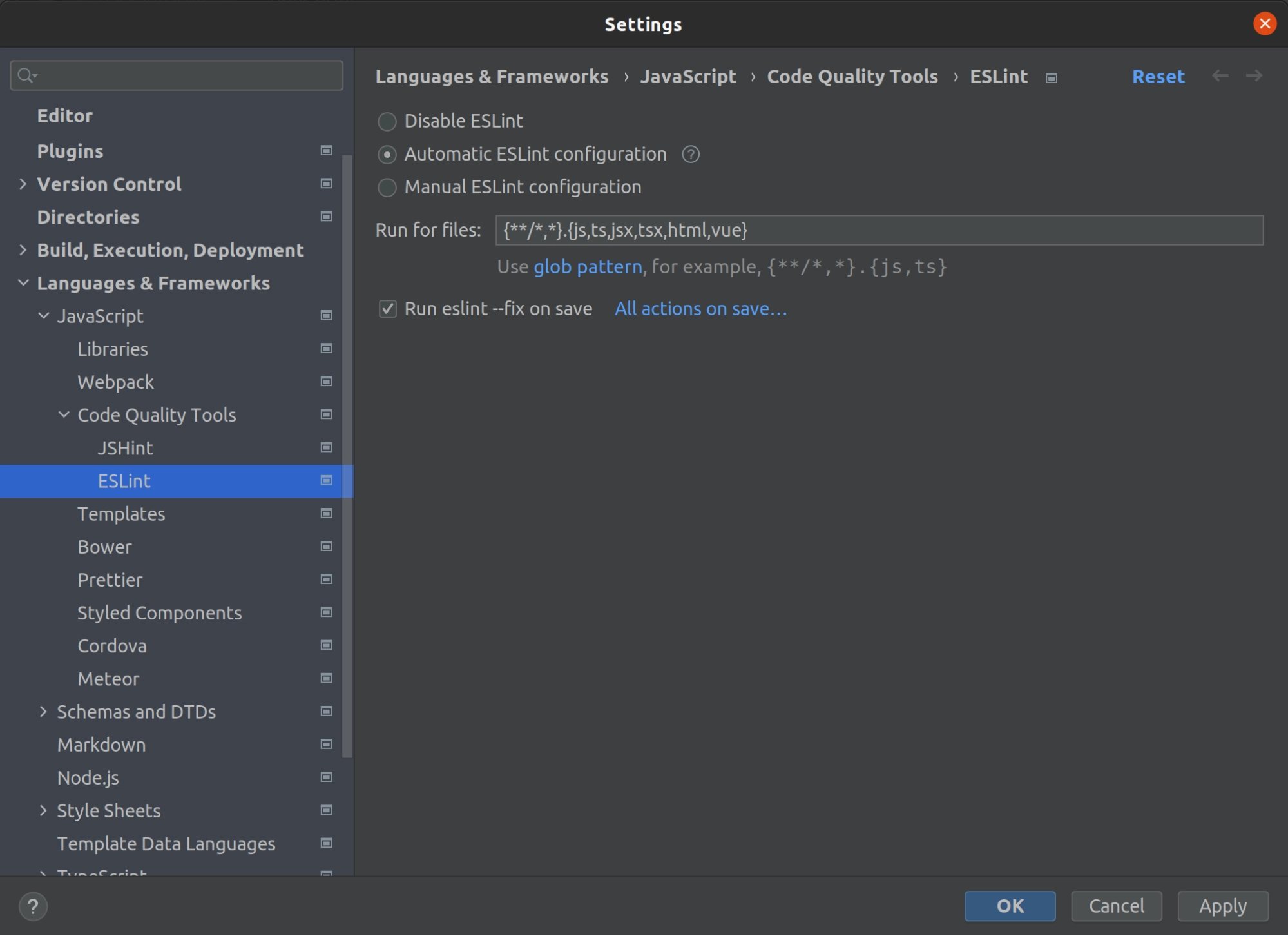 phpstorm prettier