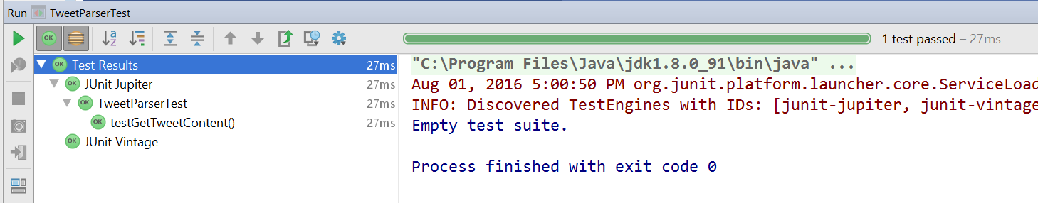 JUnit 5 test results