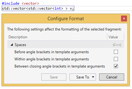 Space between closing angle brackets in template arguments