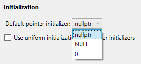 Default pointer initializer