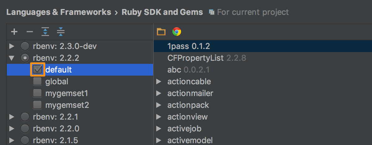 rubymine gem manager