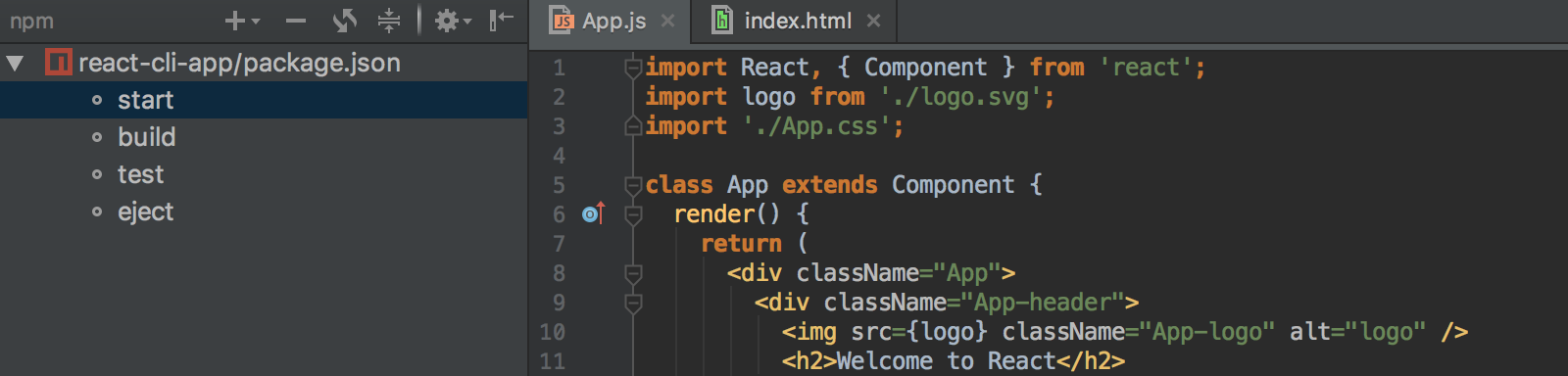 download react phpstorm