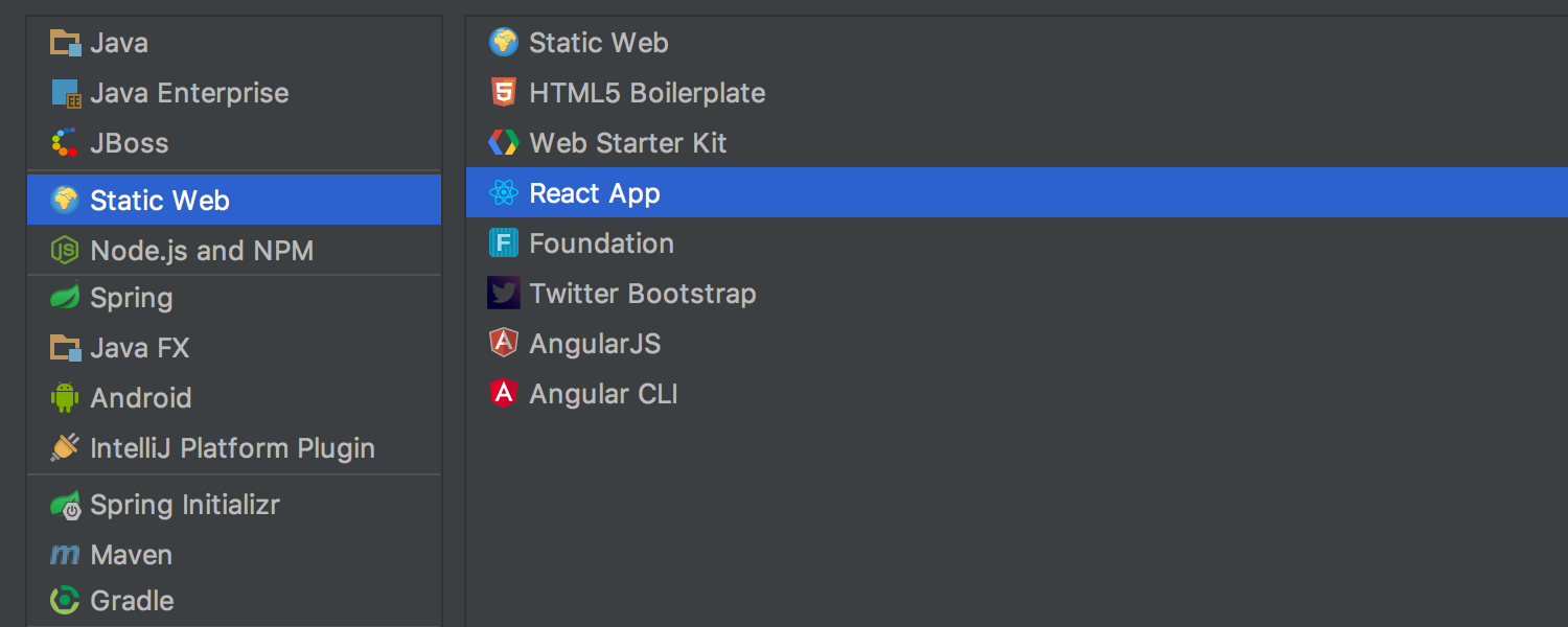 intellij reactjs