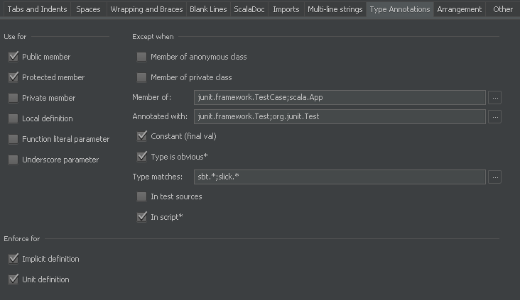 Type Annotation Settings