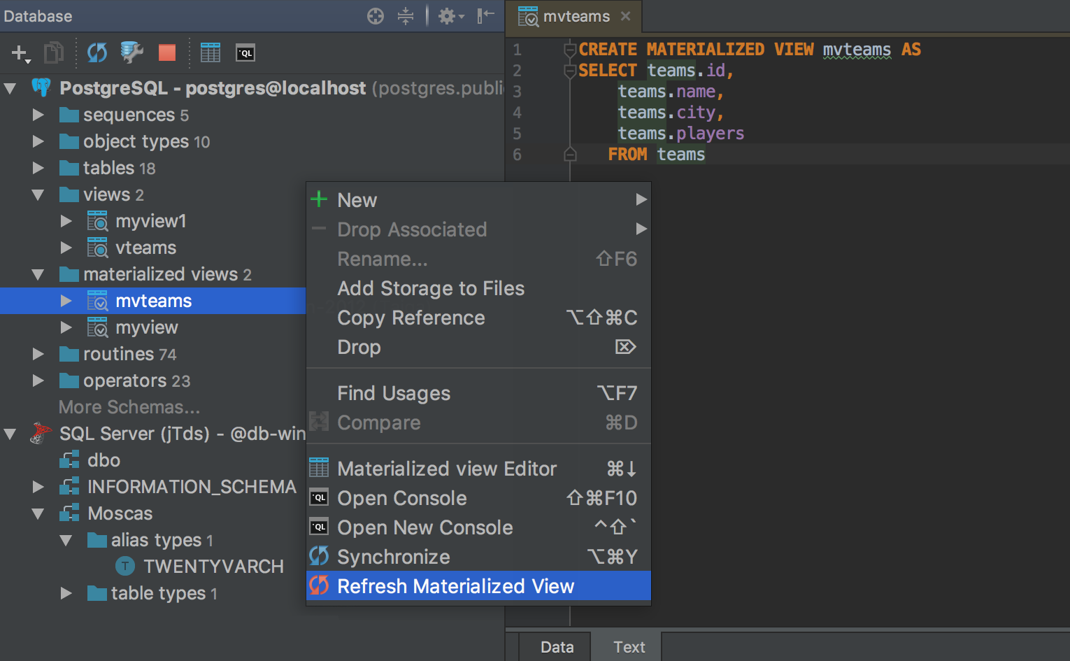 datagrip postgresql