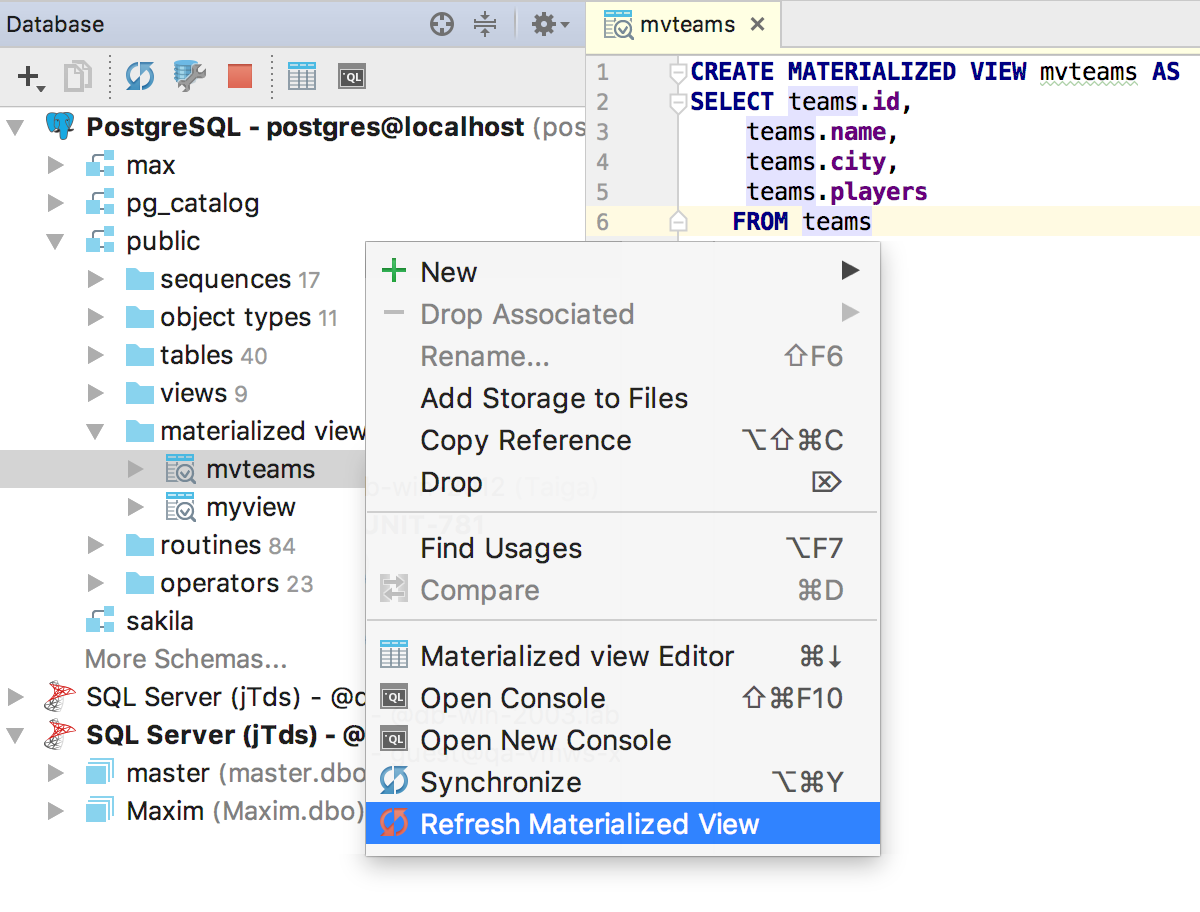 datagrip query builder