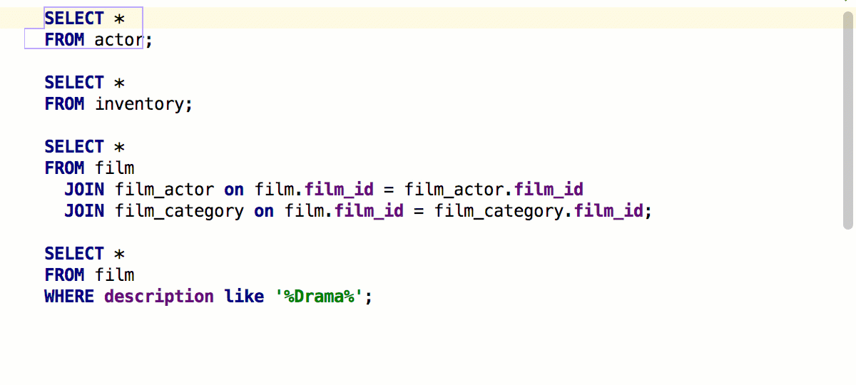 datagrip user parameters