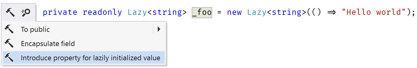 Introduce property for lazily initialised field