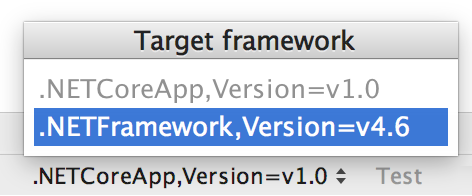 Target framework switcher