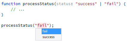 TypeScript literal completion