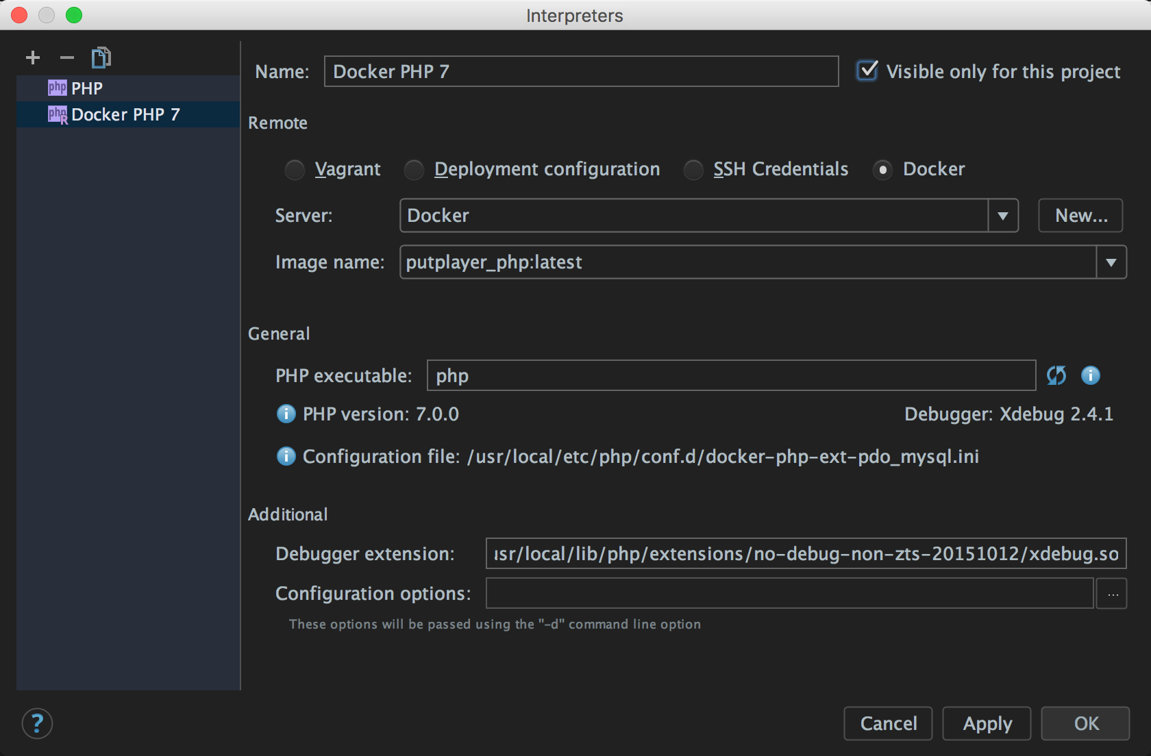 download docker php xdebug phpstorm