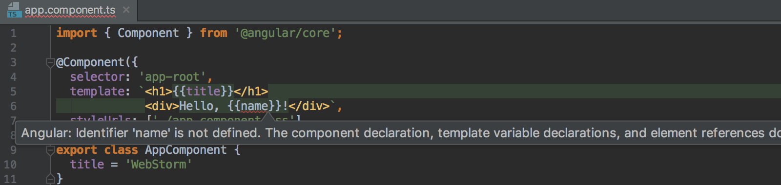 webstorm angular 2 import