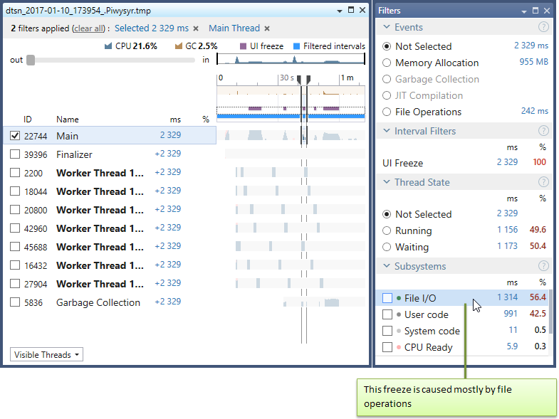 UI freeze caused by file operations