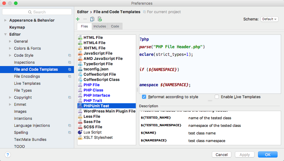 phpstorm phpunit