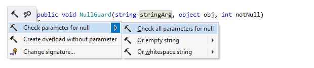 Checking parameters for null