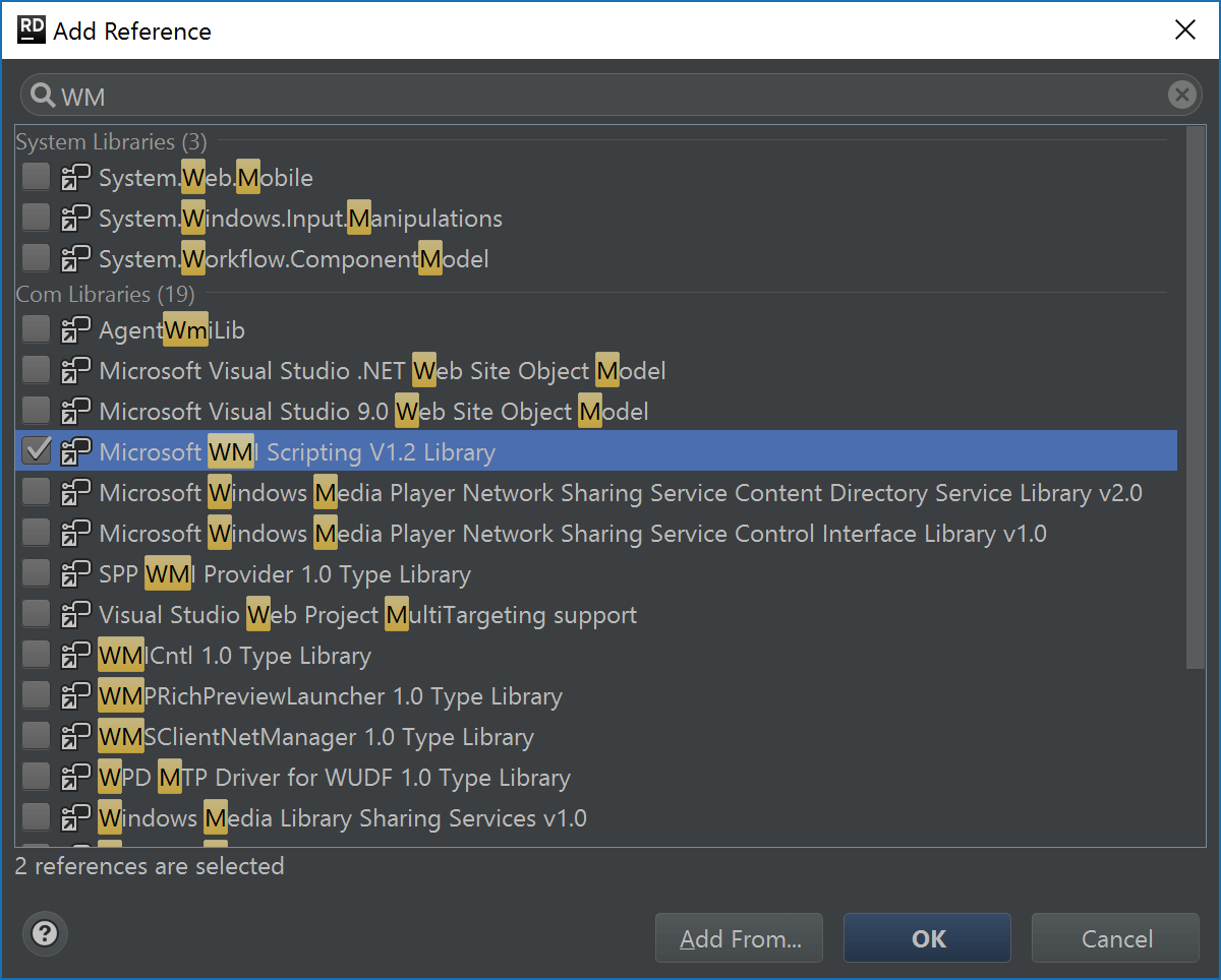 Add reference to COM libraries