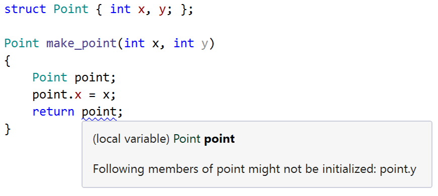 Inspections for uninitialised field in C++ class