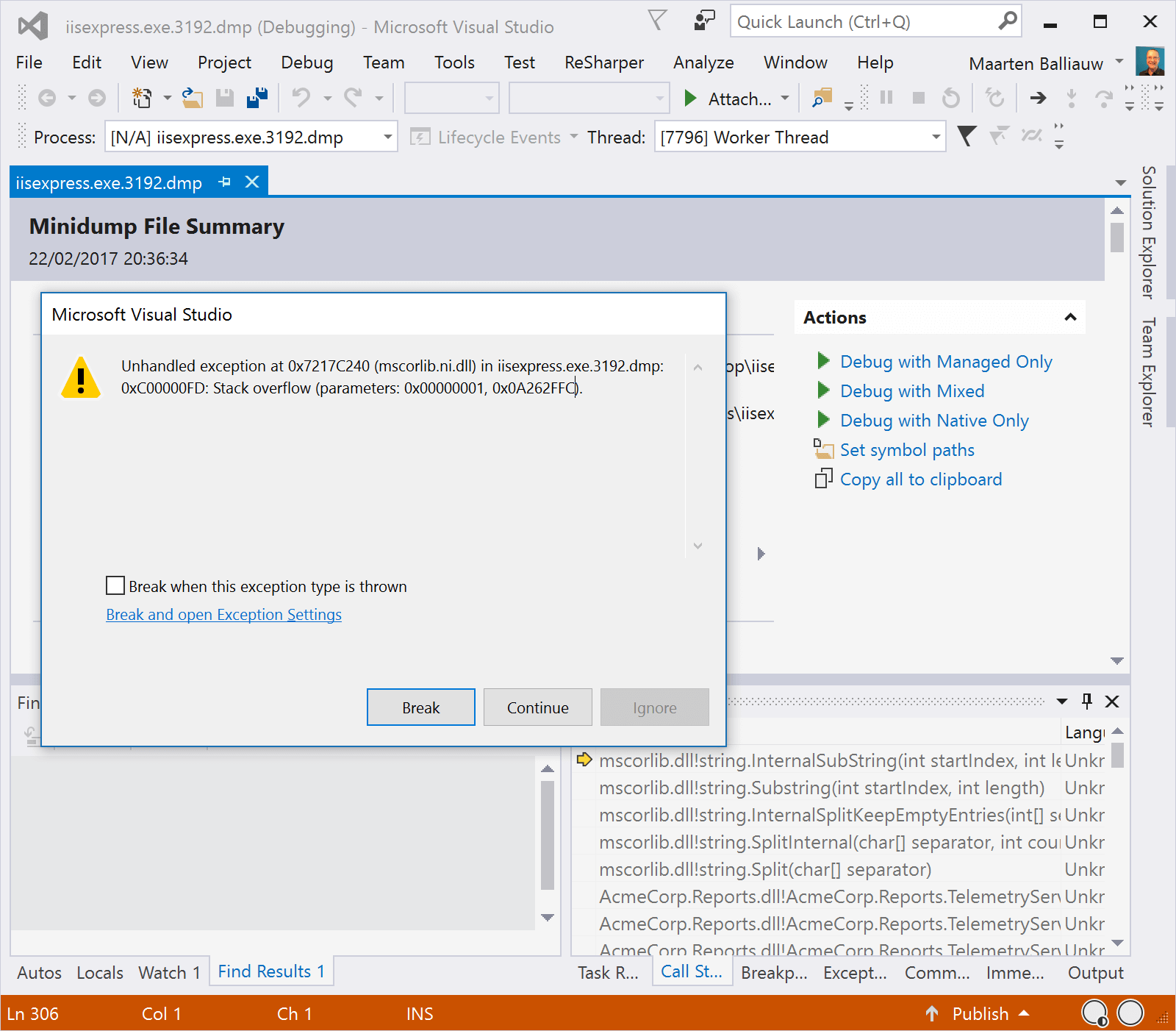 Using dotPeek to figure out why IIS crashed | The .NET Tools Blog