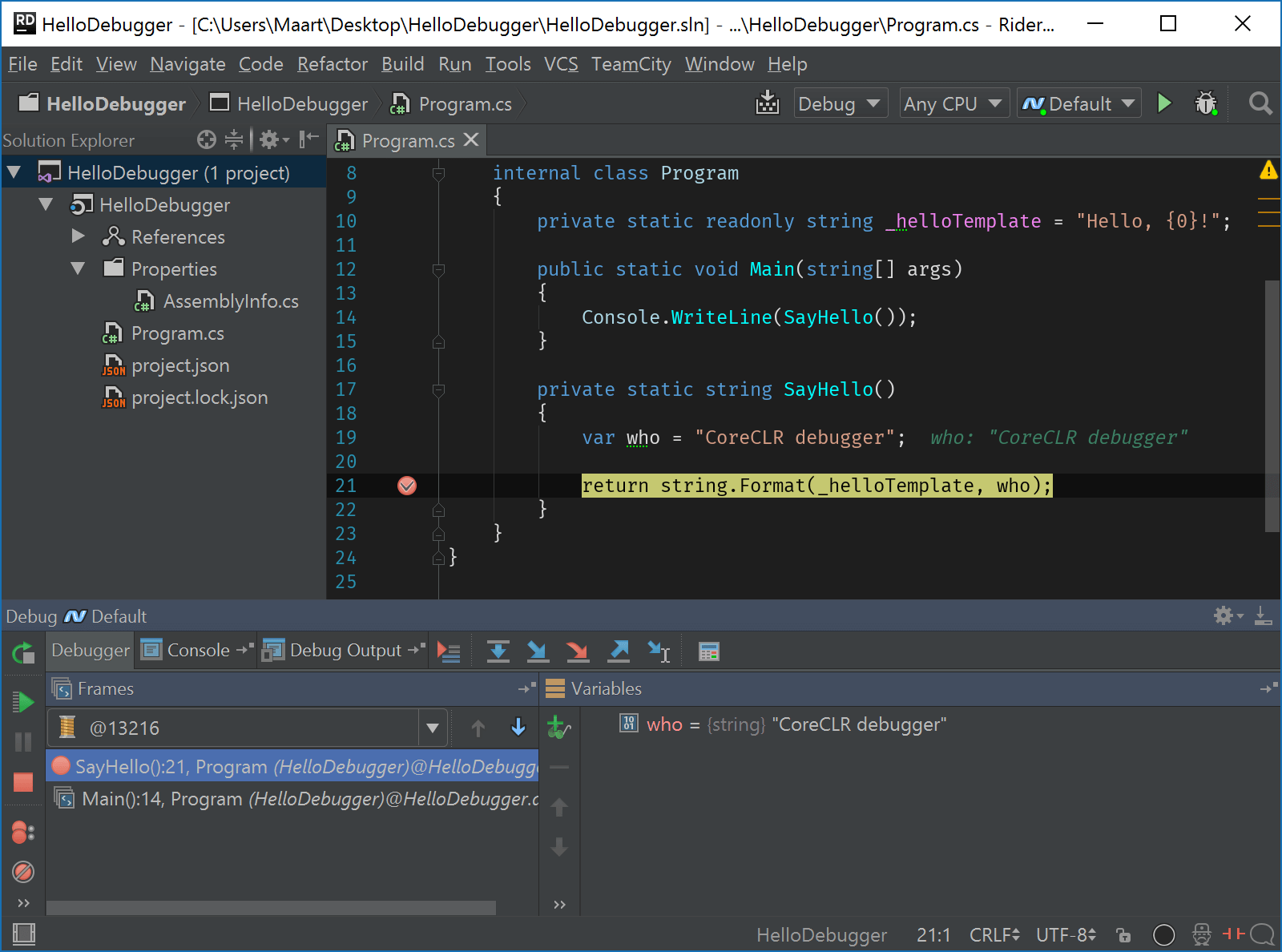 CoreCLR debugging is back in Rider (Windows)