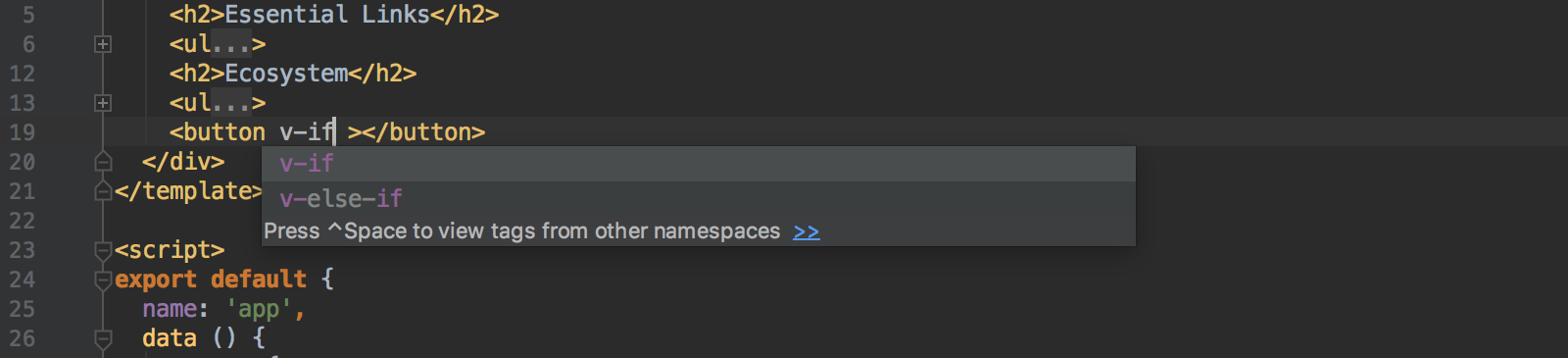 webstorm vue support