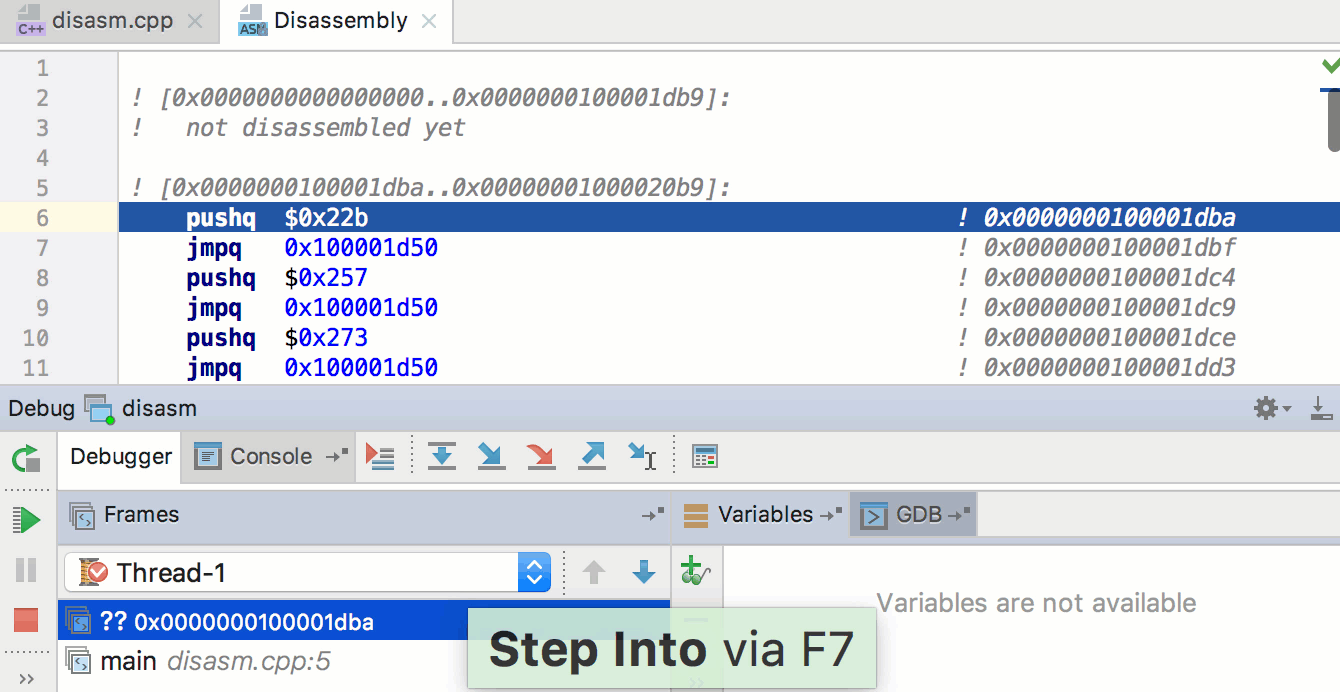 Disassembly view