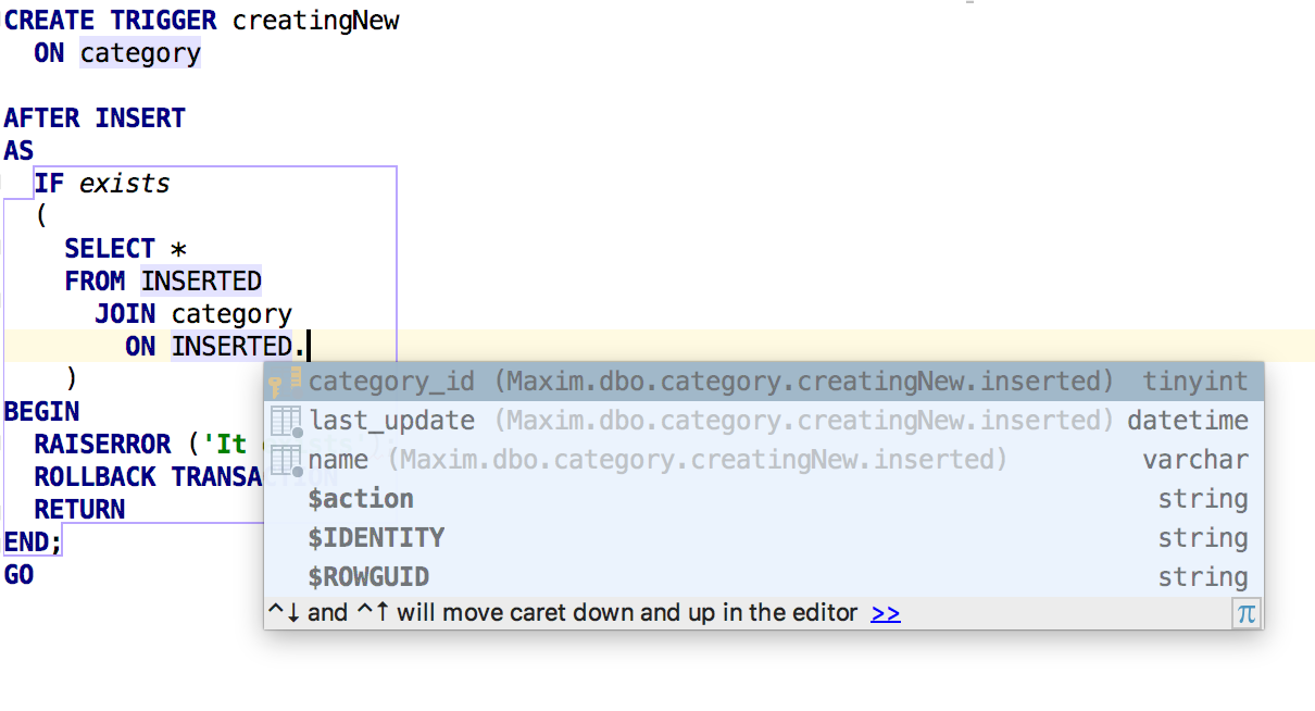 sql prompt hints