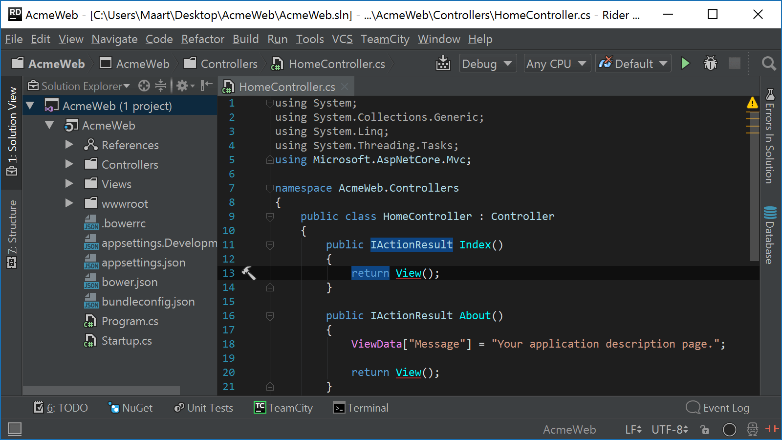 Jump to Source to edit .csproj project file