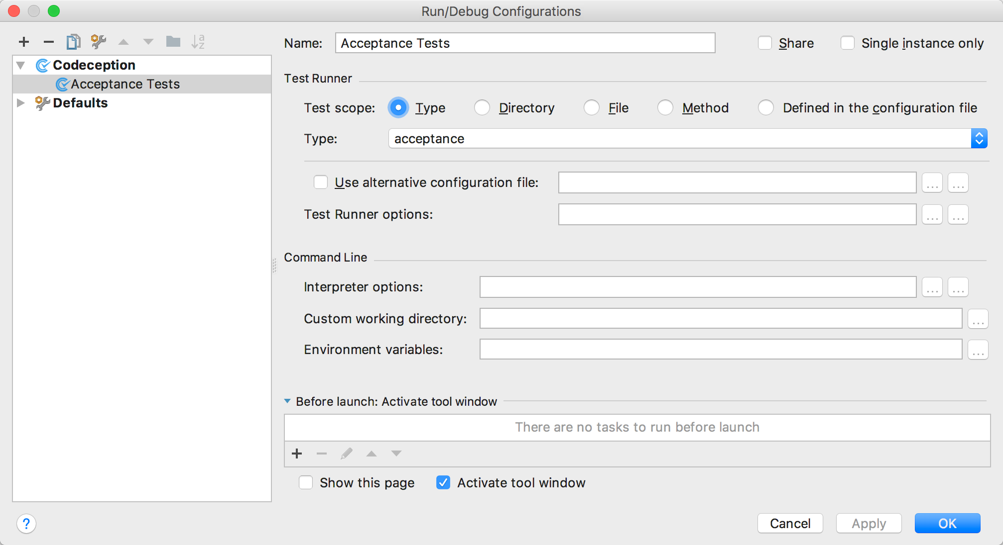 codeception-run-settings