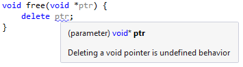 Deleting a void pointer
