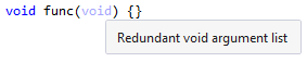 Redundant void argument list