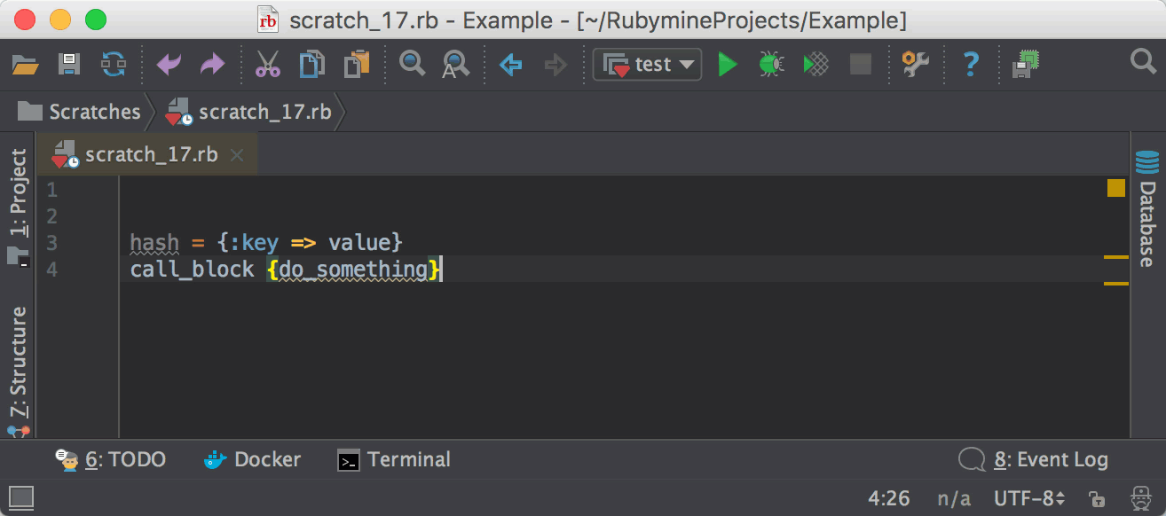 rubymine format code