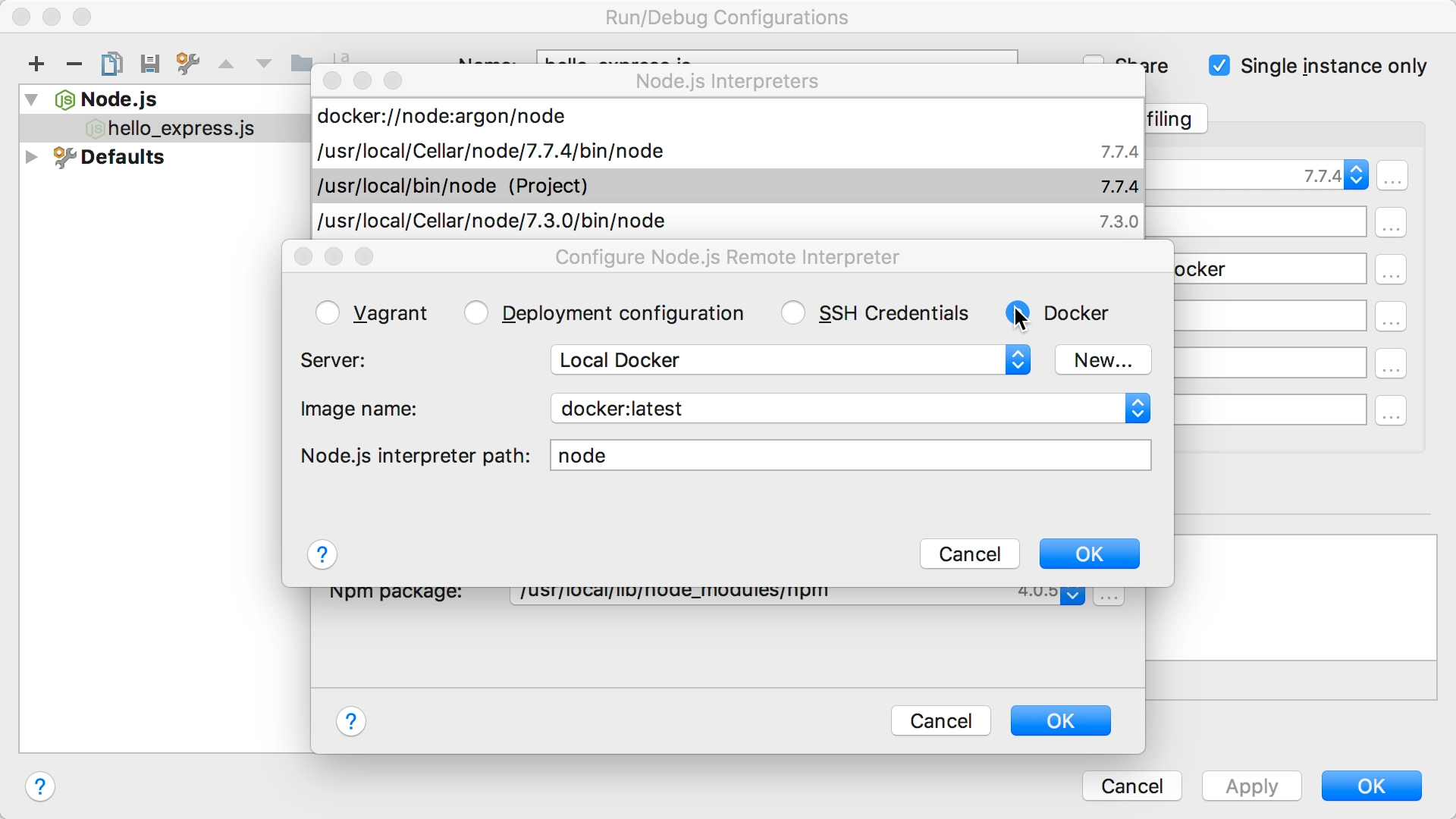 phpstorm remote development docker