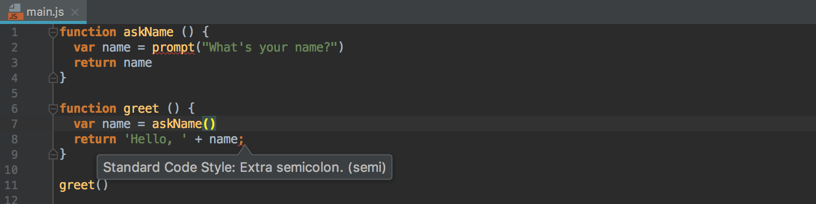 webstorm javascript