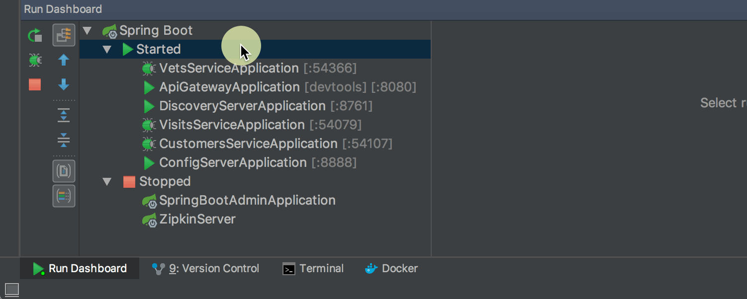 eclipse boot dashboard