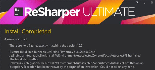 ReSharper installer error