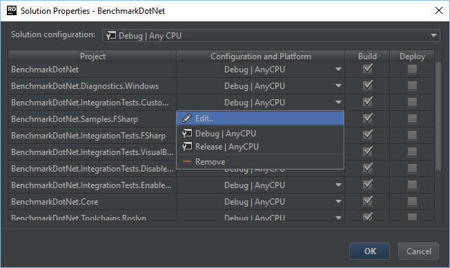 Solution Properties window