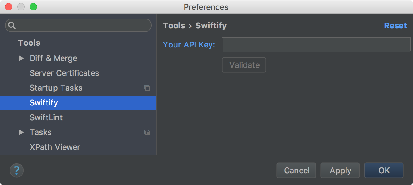 Swiftify preferences